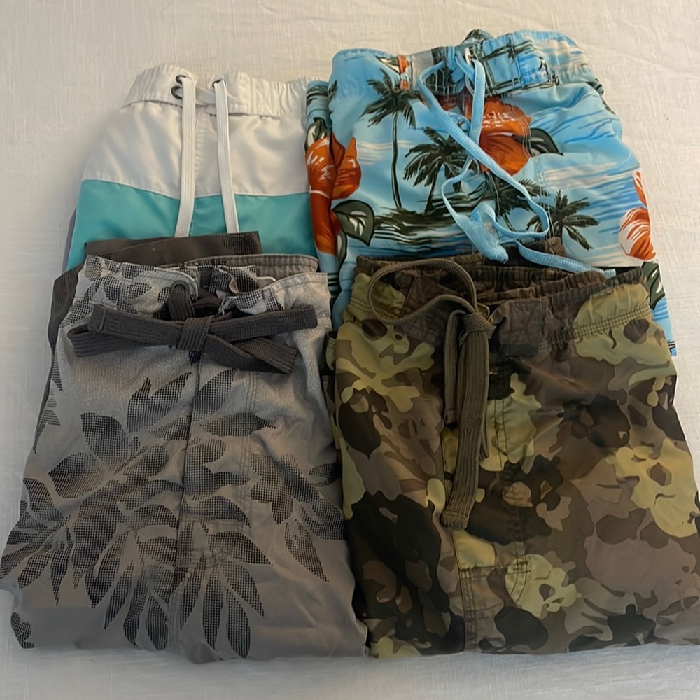 Bundle of 4 Bathing Suits.Like New.. Nation-626 Blue 3xl Mens Bathing Suits